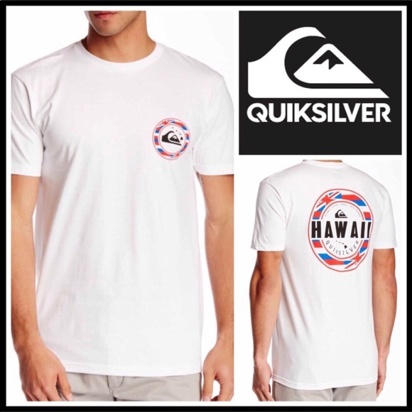 QUICKSILVER WHITE SUMMER TEE SHORT SLEEVES HAWAII T-SHIRT A2C - Picture 6 of 7